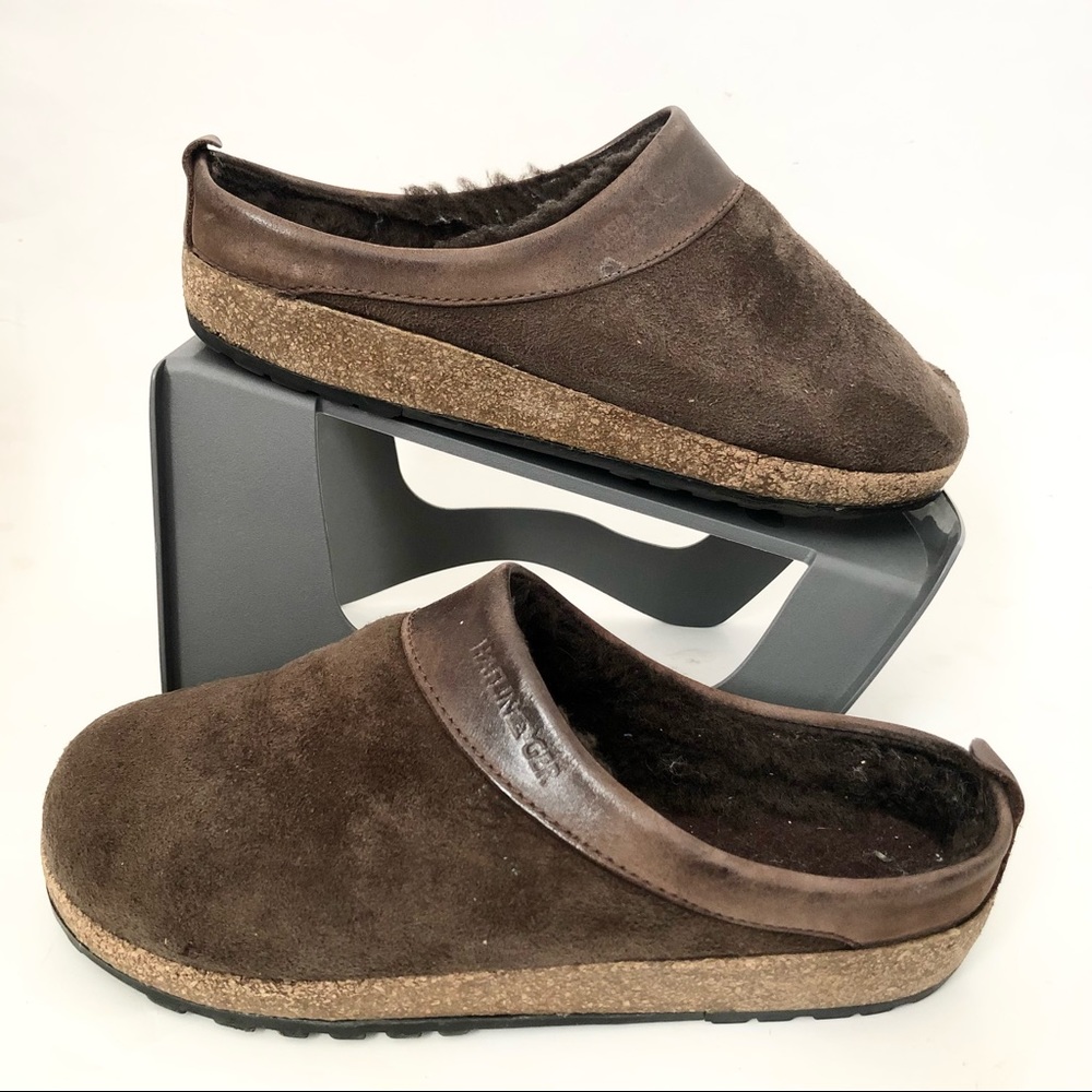 Halflinger brown suede slip on mules